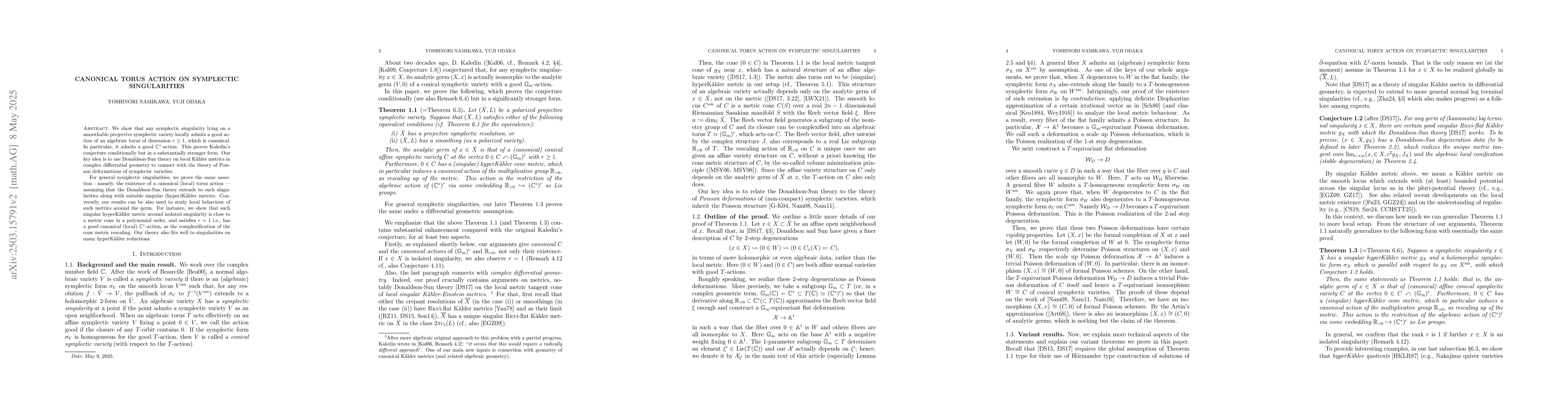 Thumbnail for Canonical torus action on symplectic singularities