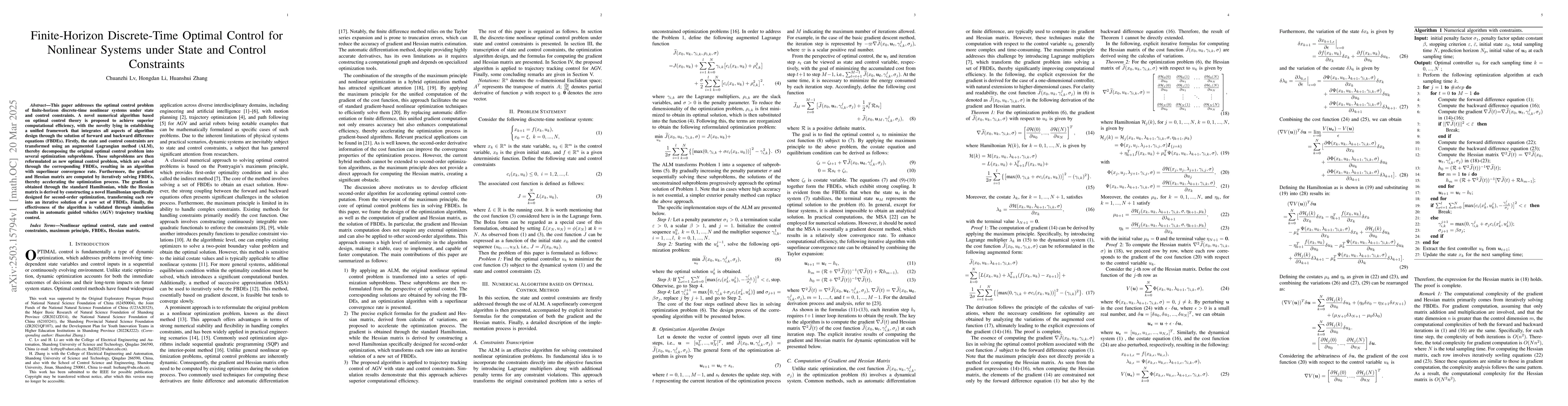 Thumbnail for Finite-Horizon Discrete-Time Optimal Control for Nonlinear Systems under
  State and Control Constraints