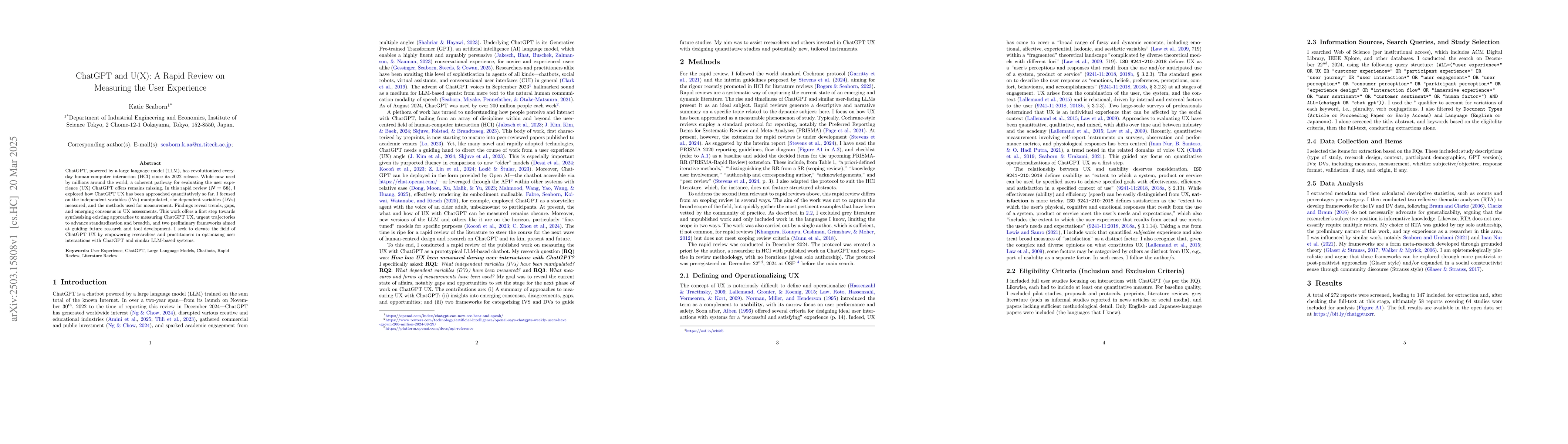 Thumbnail for ChatGPT and U(X): A Rapid Review on Measuring the User Experience