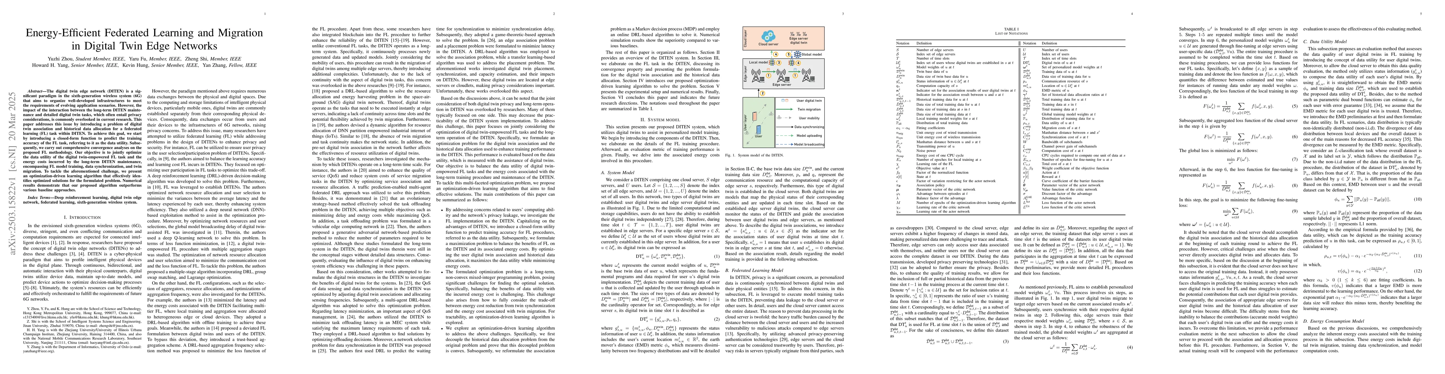 Thumbnail for Energy-Efficient Federated Learning and Migration in Digital Twin Edge
  Networks