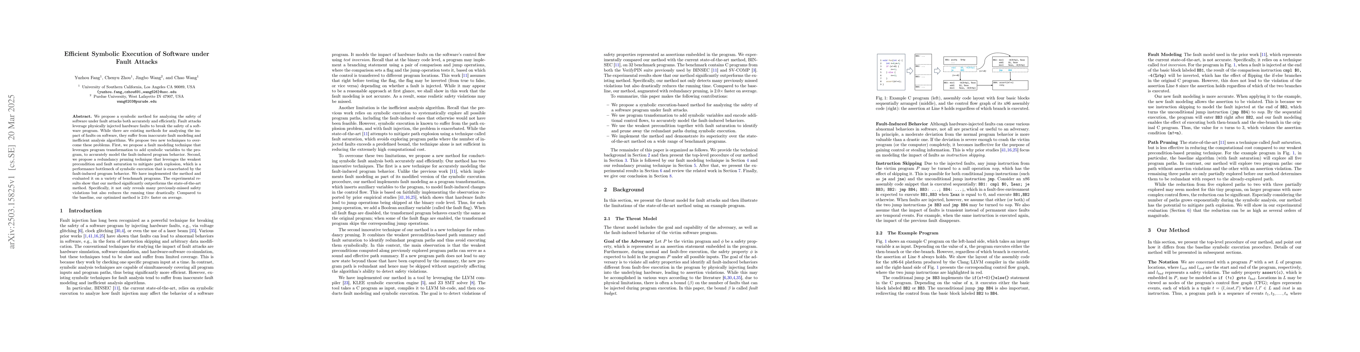 Thumbnail for Efficient Symbolic Execution of Software under Fault Attacks
