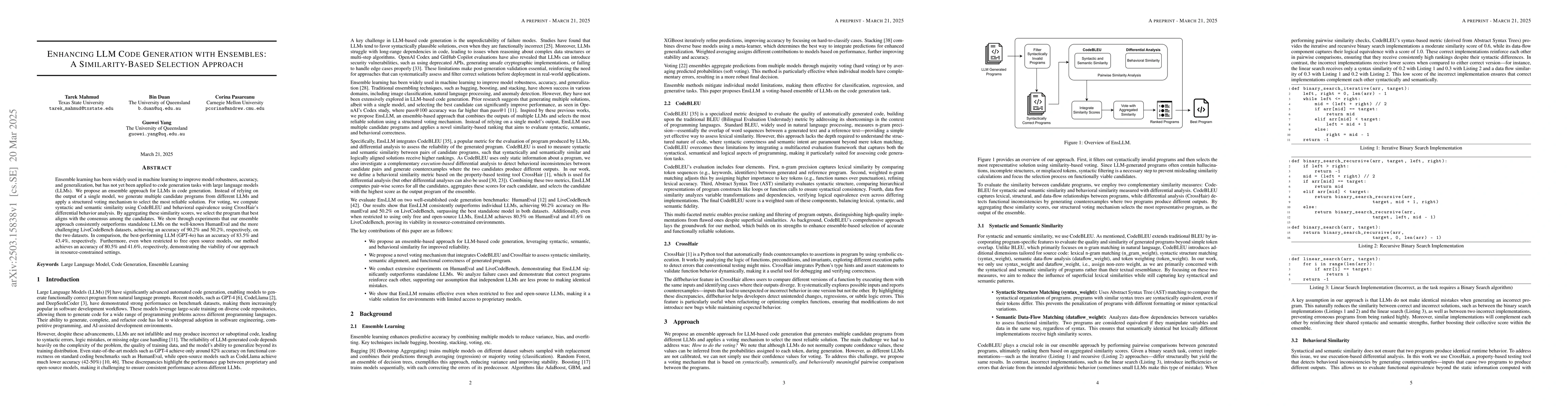 Thumbnail for Enhancing LLM Code Generation with Ensembles: A Similarity-Based
  Selection Approach