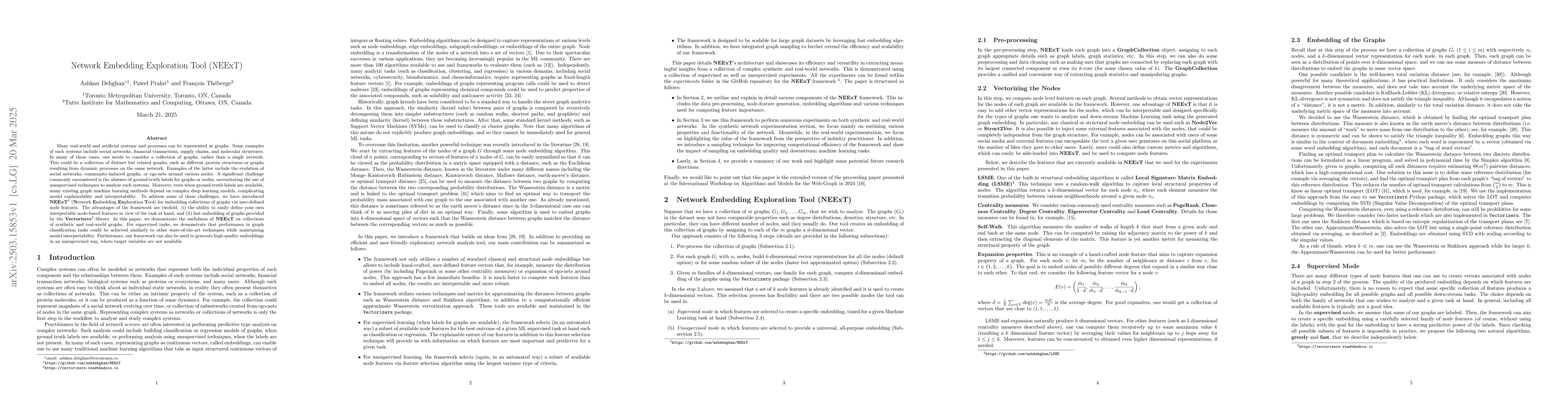 Thumbnail for Network Embedding Exploration Tool (NEExT)