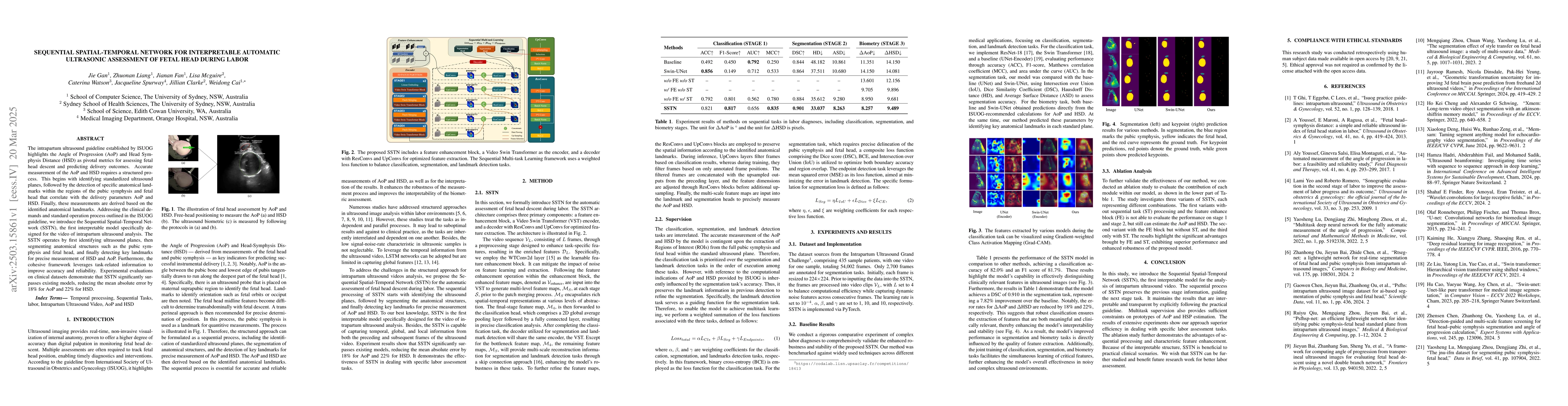 Thumbnail for Sequential Spatial-Temporal Network for Interpretable Automatic
  Ultrasonic Assessment of Fetal Head during labor