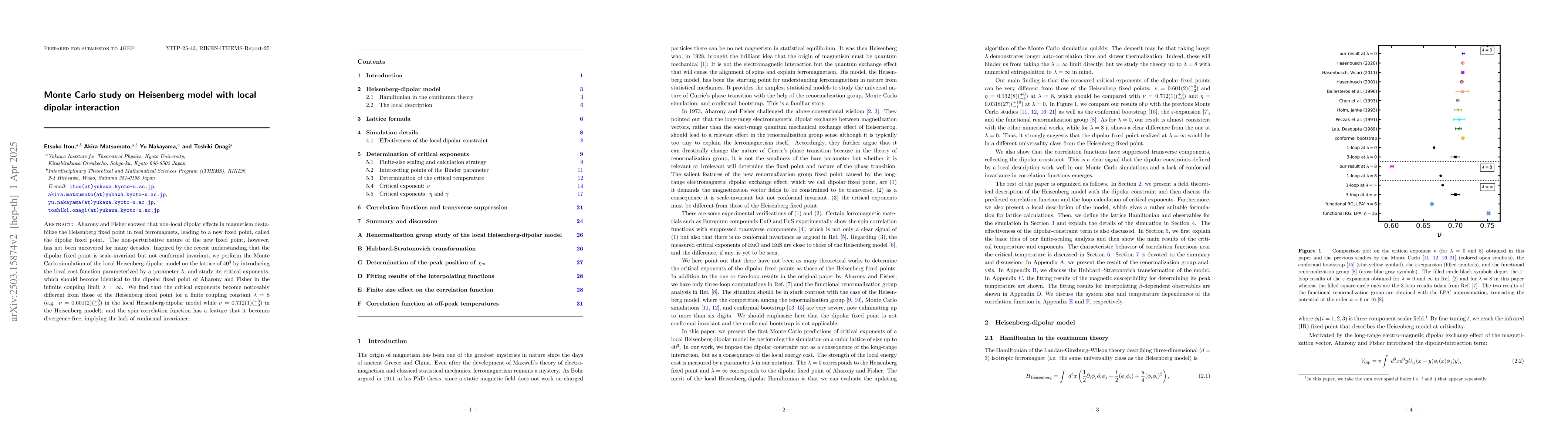 Thumbnail for Monte Carlo study on Heisenberg model with local dipolar interaction