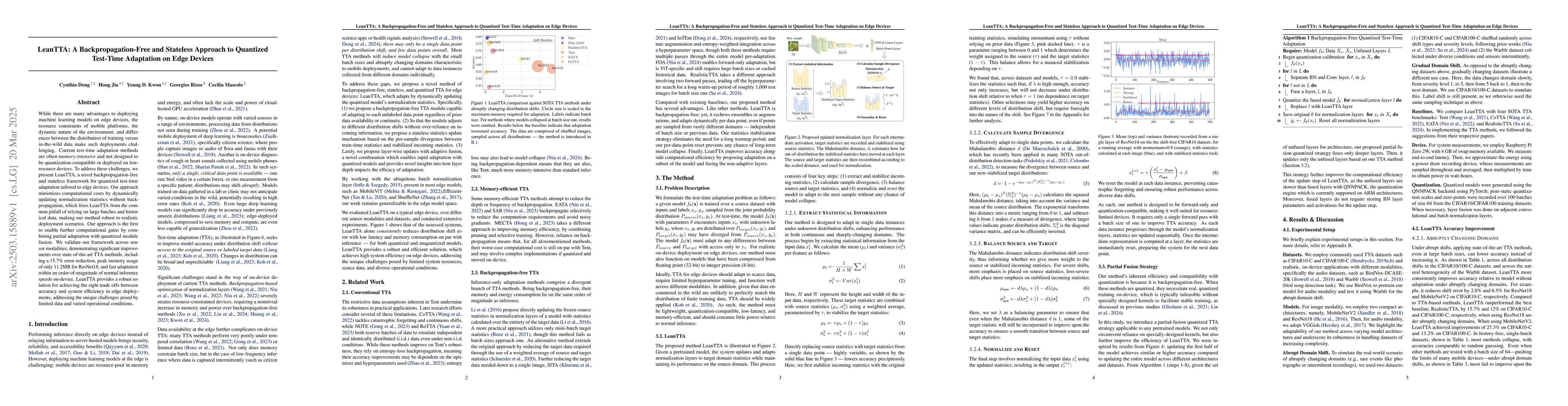 Thumbnail for LeanTTA: A Backpropagation-Free and Stateless Approach to Quantized
  Test-Time Adaptation on Edge Devices