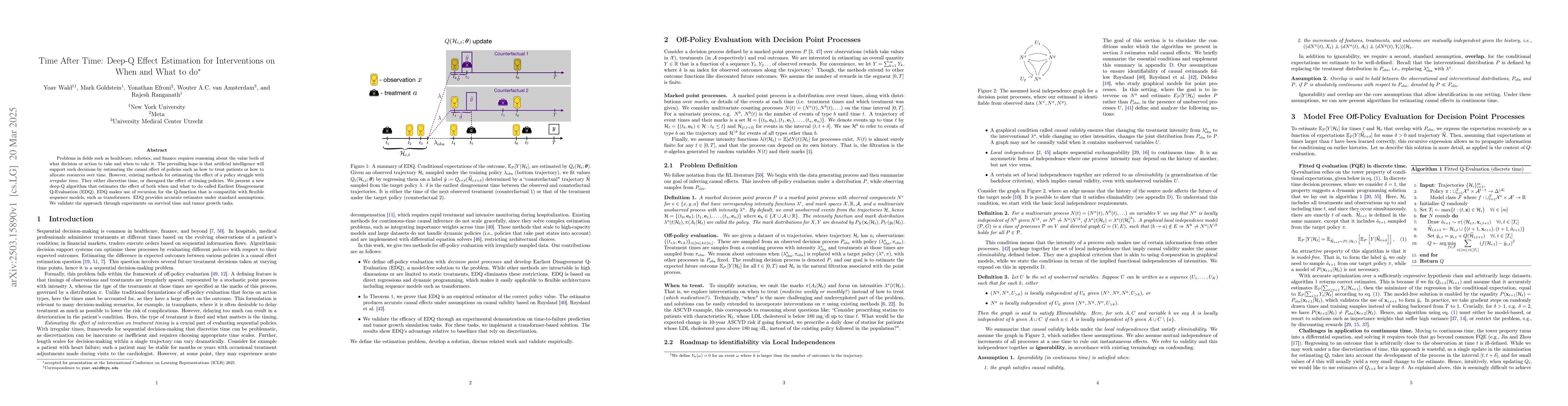 Thumbnail for Time After Time: Deep-Q Effect Estimation for Interventions on When and
  What to do