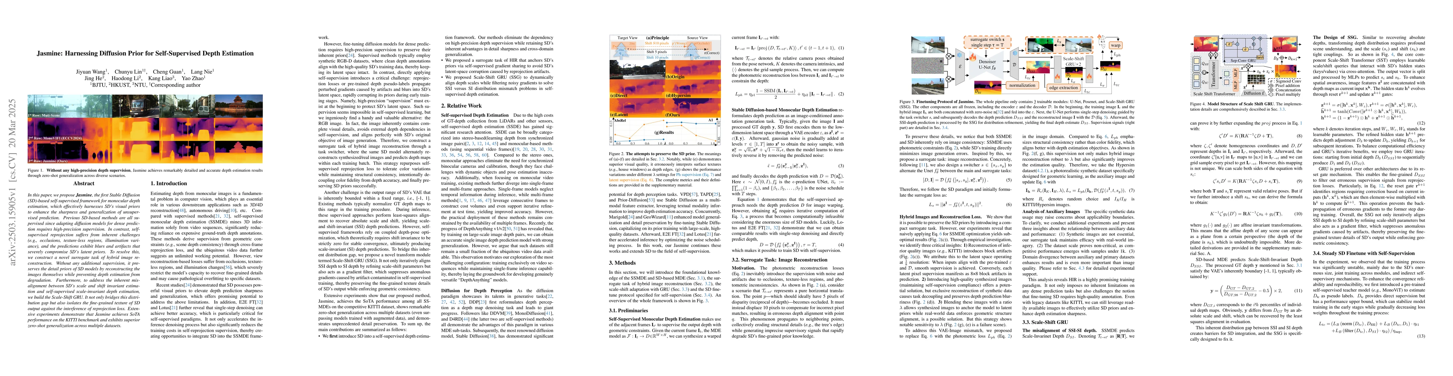 Thumbnail for Jasmine: Harnessing Diffusion Prior for Self-supervised Depth Estimation