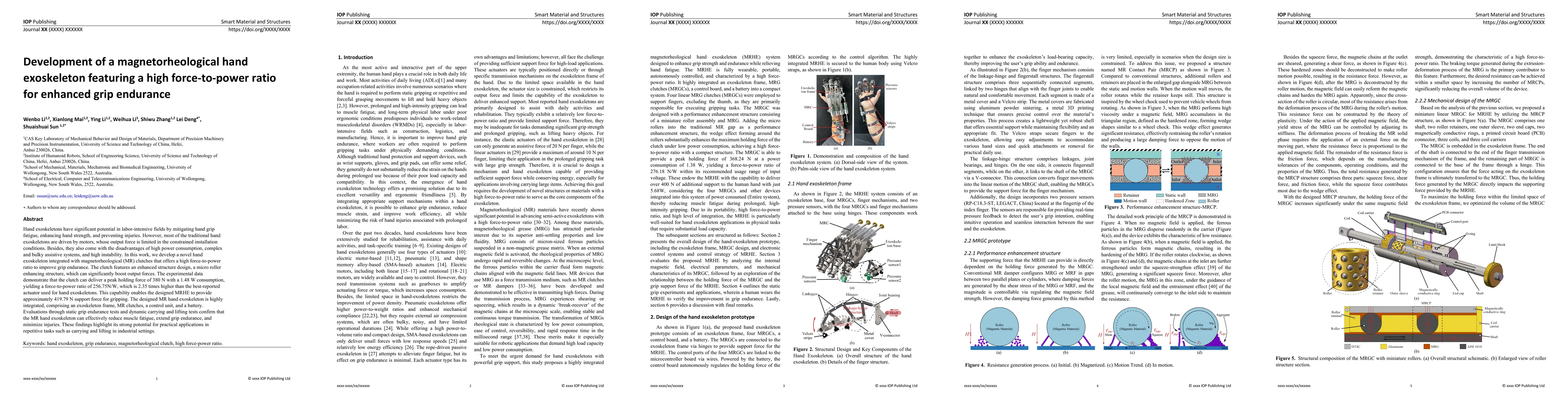 Thumbnail for Development of a Magnetorheological Hand Exoskeleton Featuring High
  Force-to-power Ratio for Enhancing Grip Endurance