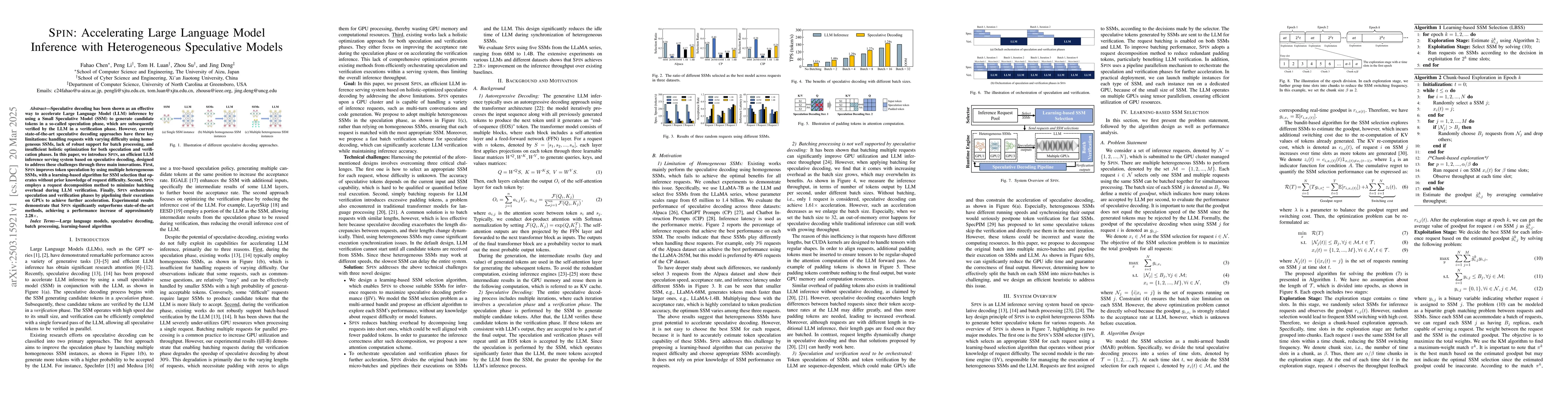 Thumbnail for SPIN: Accelerating Large Language Model Inference with Heterogeneous
  Speculative Models