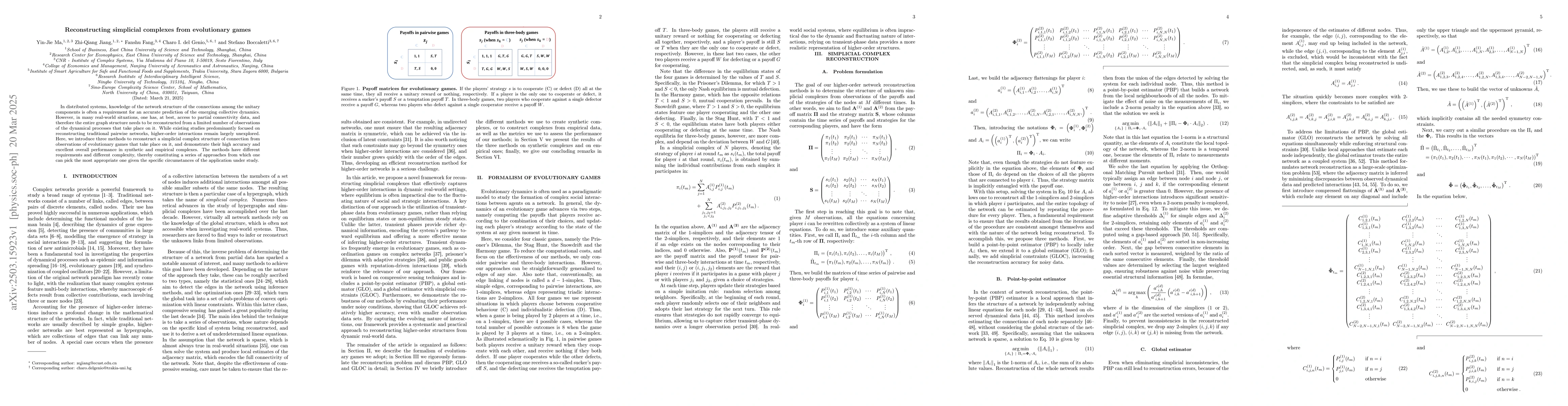 Thumbnail for Reconstructing simplicial complexes from evolutionary games