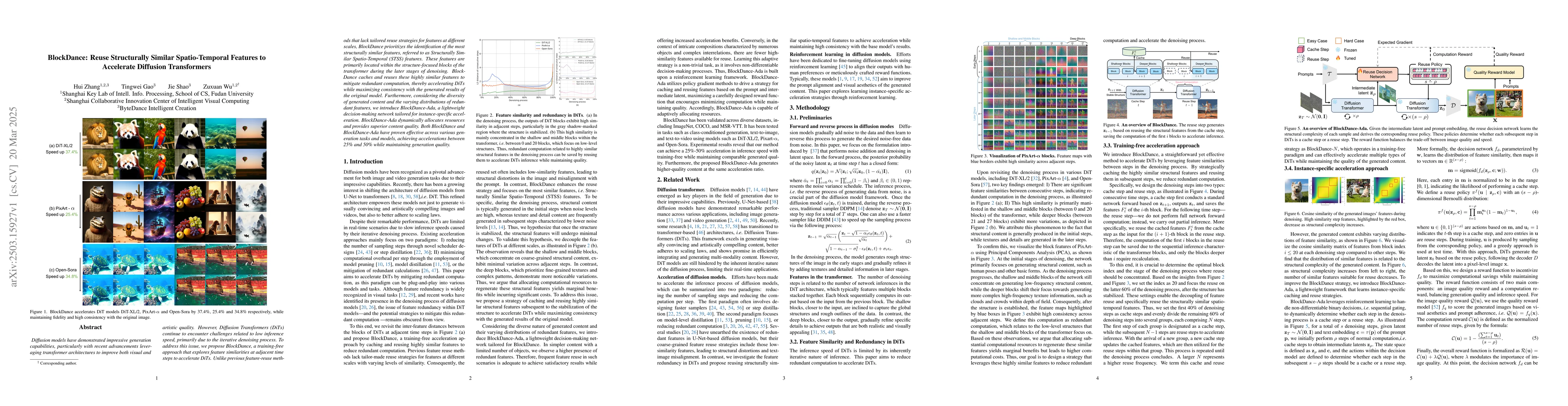 Thumbnail for BlockDance: Reuse Structurally Similar Spatio-Temporal Features to
  Accelerate Diffusion Transformers