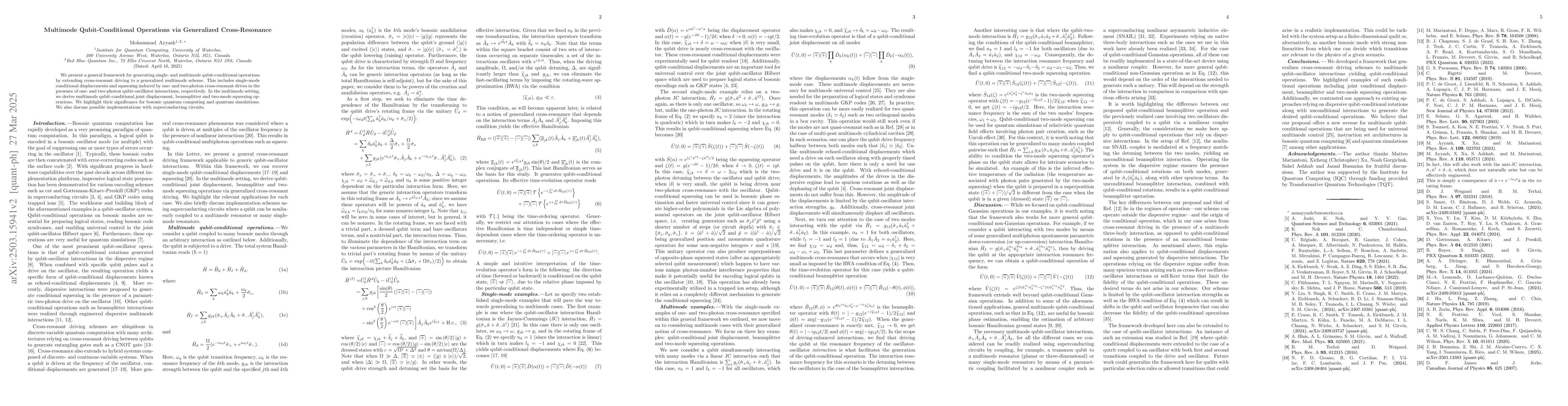 Thumbnail for Multimode Qubit-Conditional Operations via Generalized Cross-Resonance