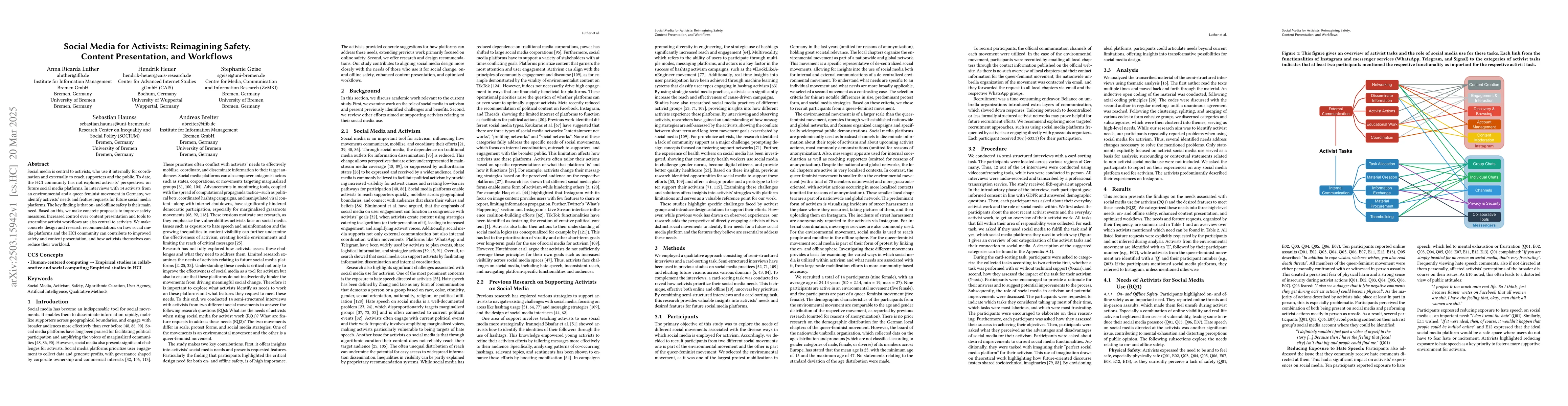 Thumbnail for Social Media for Activists: Reimagining Safety, Content Presentation,
  and Workflows