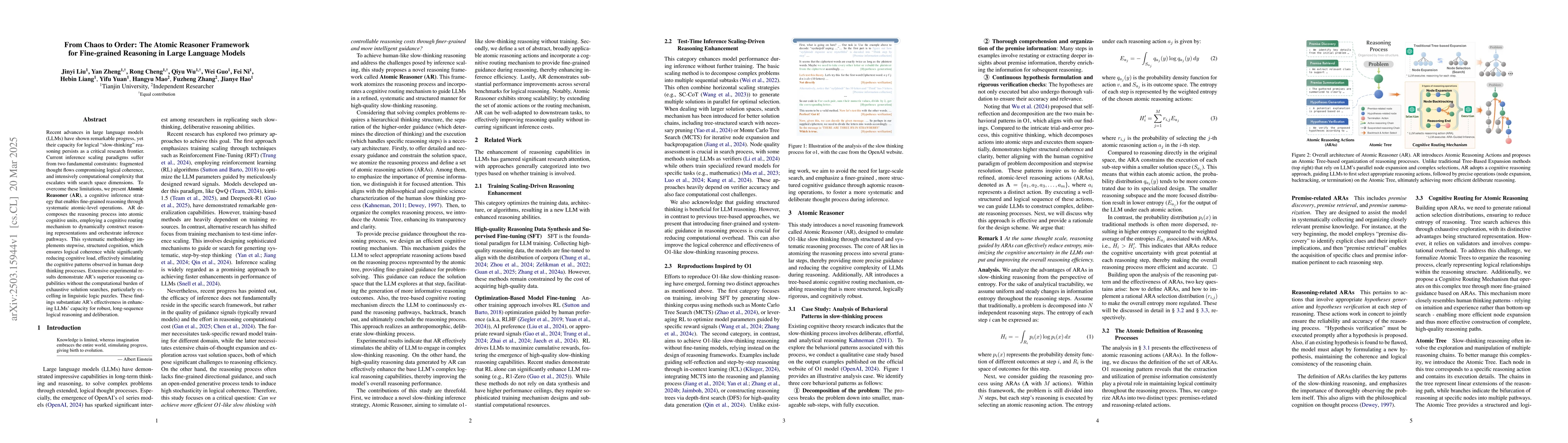 Thumbnail for From Chaos to Order: The Atomic Reasoner Framework for Fine-grained
  Reasoning in Large Language Models