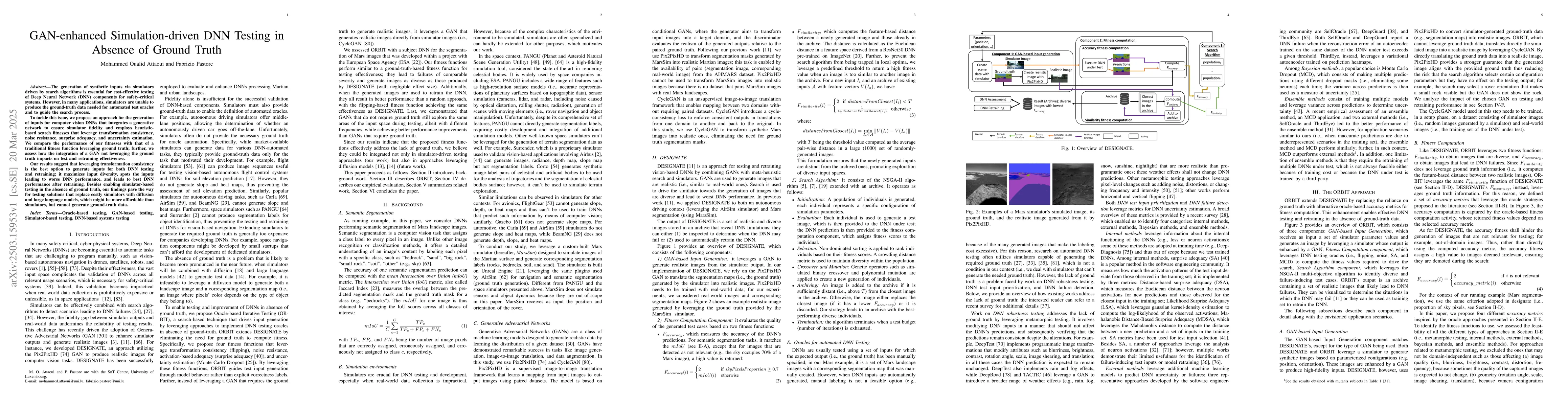 Thumbnail for GAN-enhanced Simulation-driven DNN Testing in Absence of Ground Truth