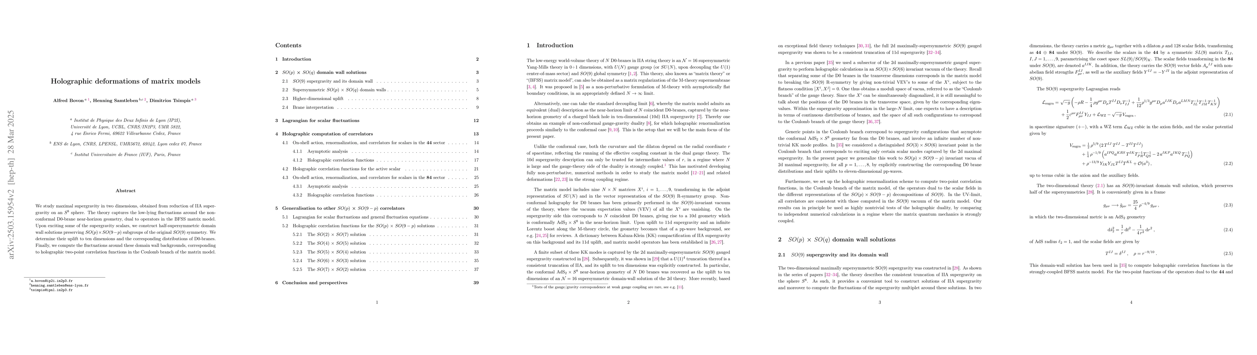 Thumbnail for Holographic deformations of matrix models