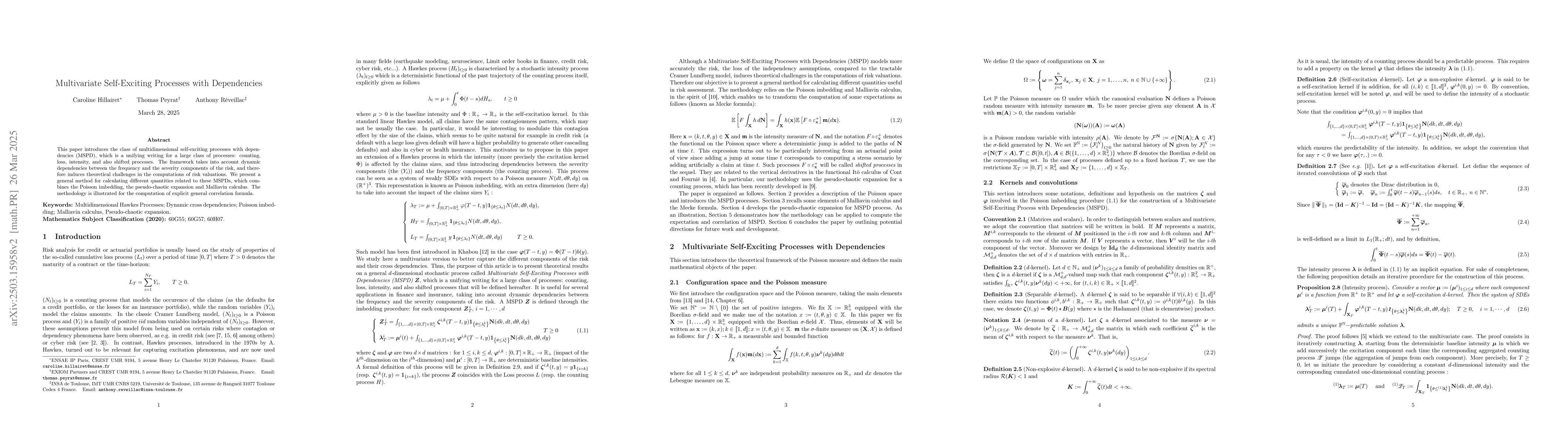 Thumbnail for Multivariate Self-Exciting Processes with Dependencies