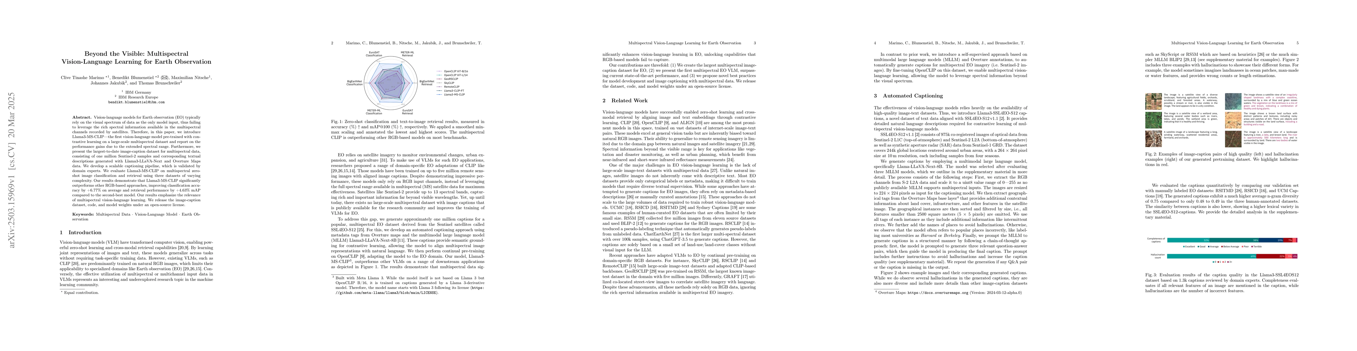 Thumbnail for Beyond the Visible: Multispectral Vision-Language Learning for Earth
  Observation