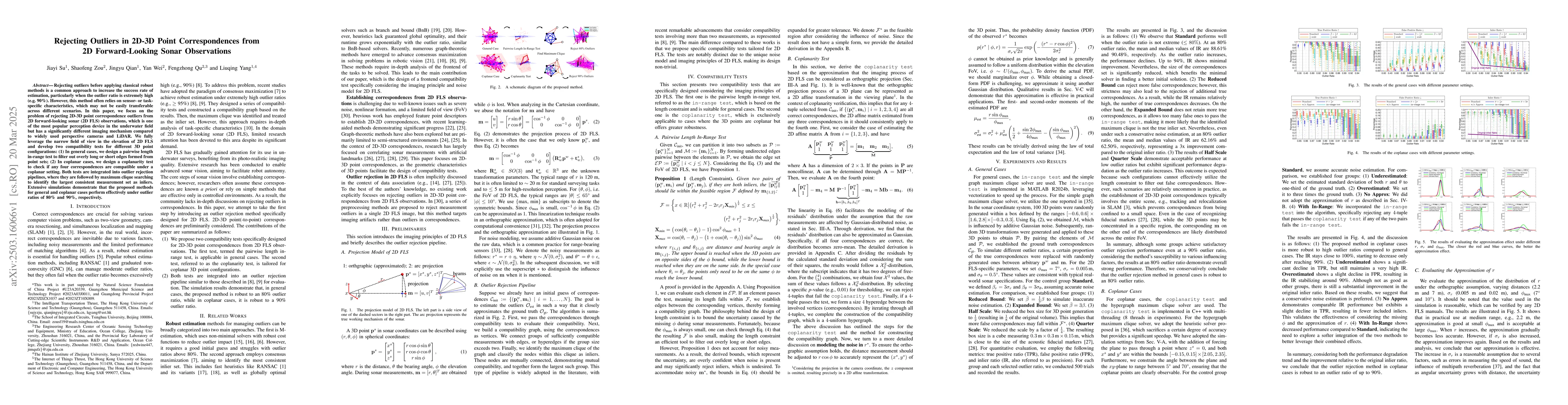 Thumbnail for Rejecting Outliers in 2D-3D Point Correspondences from 2D
  Forward-Looking Sonar Observations