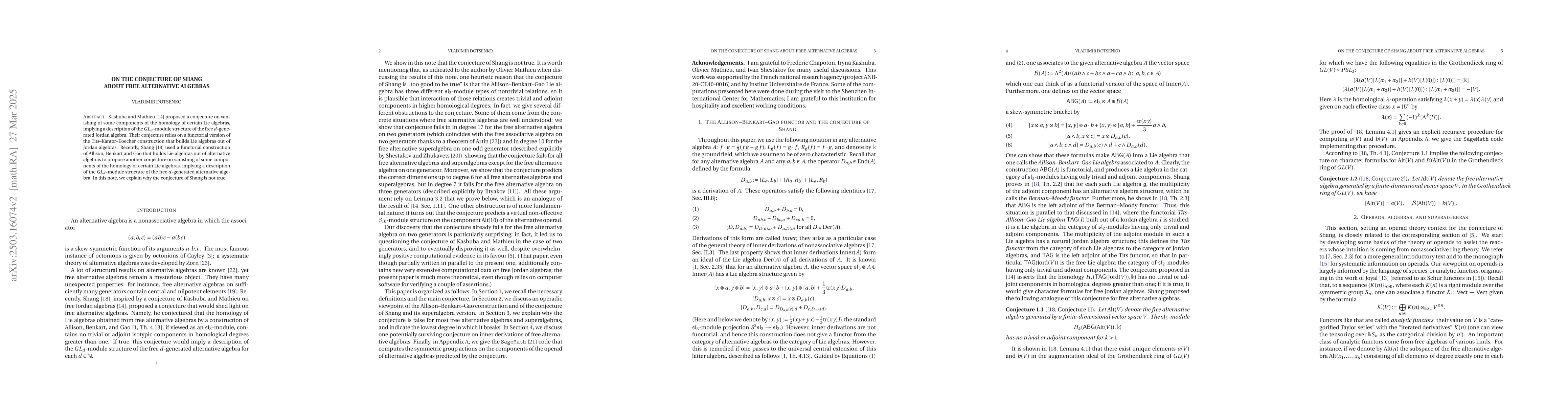 Thumbnail for On the conjecture of Shang about free alternative algebras