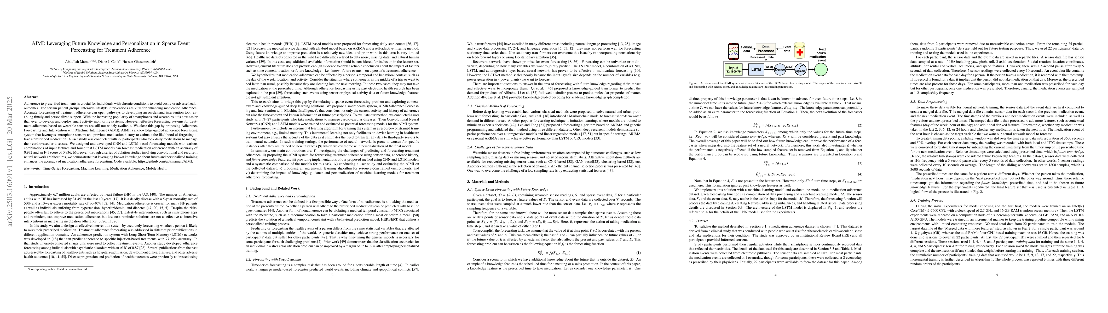 Thumbnail for AIMI: Leveraging Future Knowledge and Personalization in Sparse Event
  Forecasting for Treatment Adherence