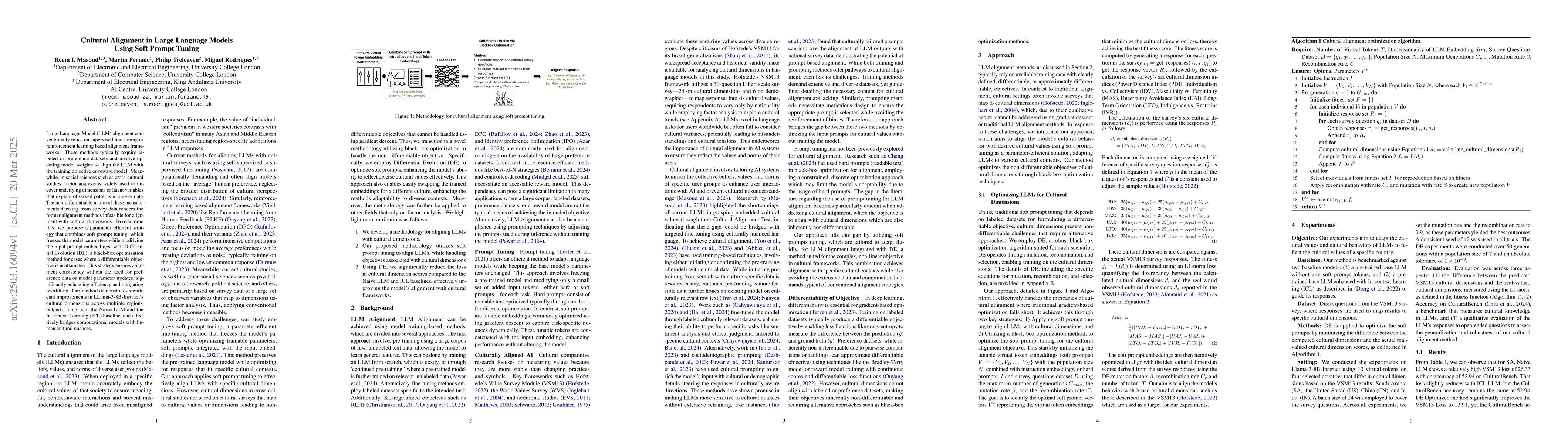 Thumbnail for Cultural Alignment in Large Language Models Using Soft Prompt Tuning