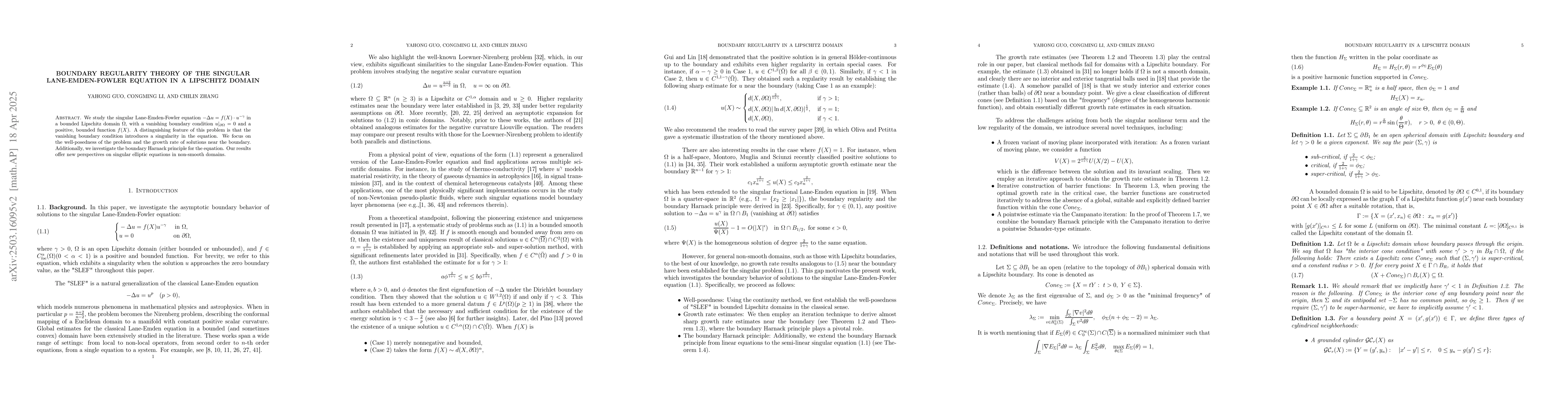 Thumbnail for Boundary regularity theory of the singular Lane-Emden-Fowler equation in
  a Lipschitz domain