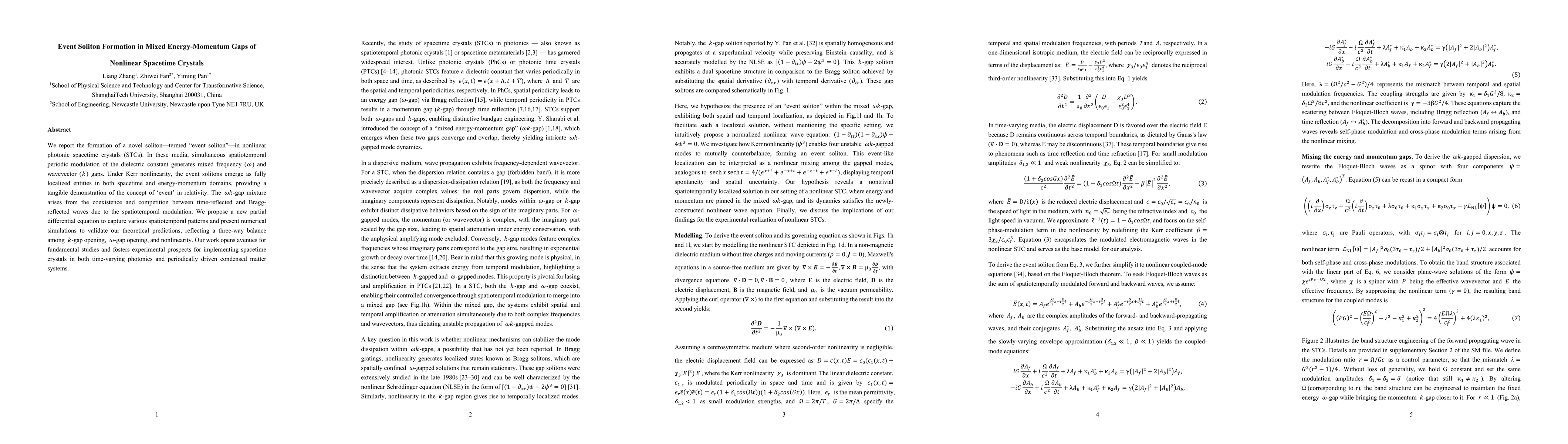 Thumbnail for Event Soliton Formation in Mixed Energy-Momentum Gaps of Nonlinear
  Spacetime Crystals