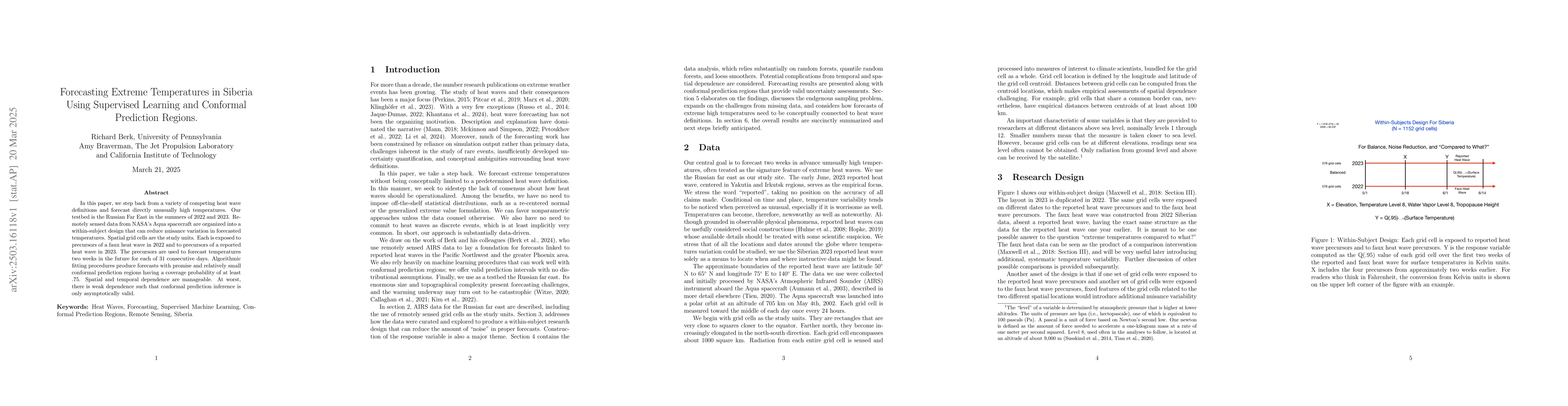 Thumbnail for Forecasting Extreme Temperatures in Siberia Using Supervised Learning
  and Conformal Prediction Regions