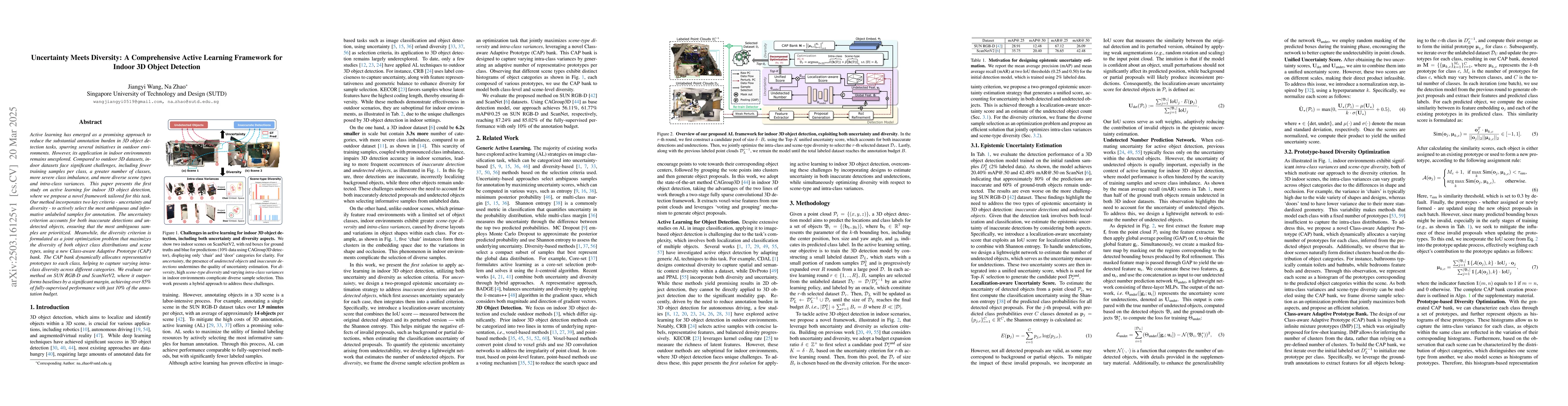 Thumbnail for Uncertainty Meets Diversity: A Comprehensive Active Learning Framework
  for Indoor 3D Object Detection