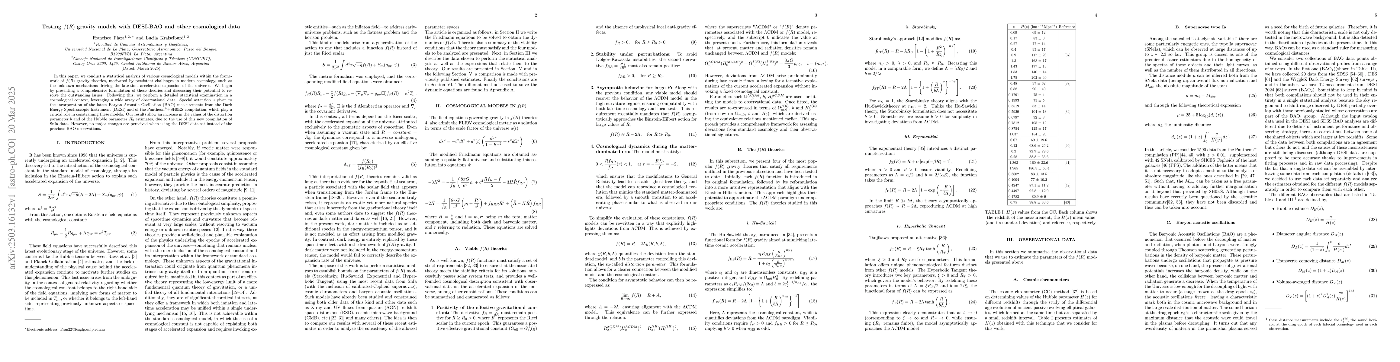 Thumbnail for Testing f (R) gravity models with DESI-BAO and other cosmological data