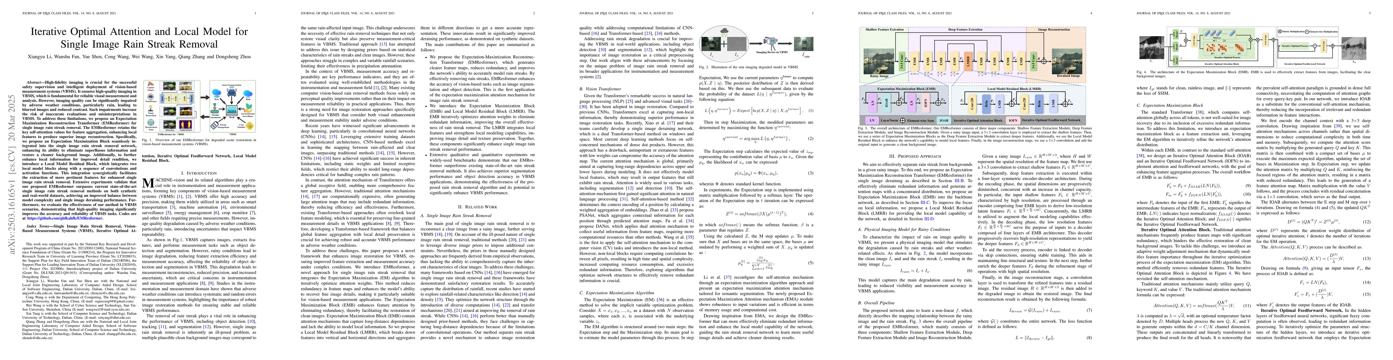 Thumbnail for Iterative Optimal Attention and Local Model for Single Image Rain Streak
  Removal