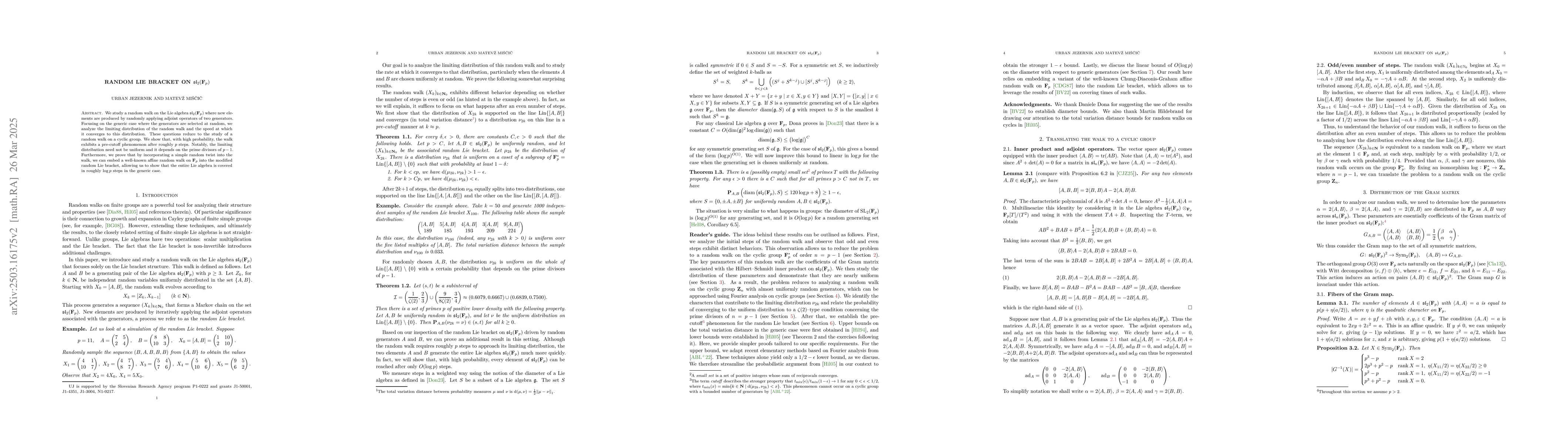 Thumbnail for Random Lie bracket on $\mathfrak{sl}_2(\mathbf{F}_p)$