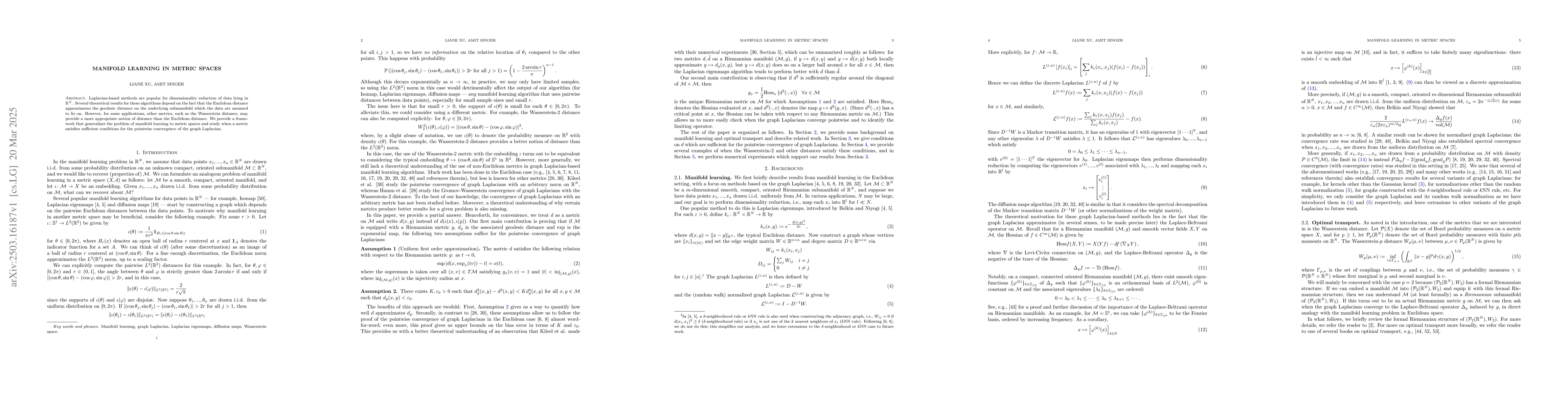 Thumbnail for Manifold learning in metric spaces