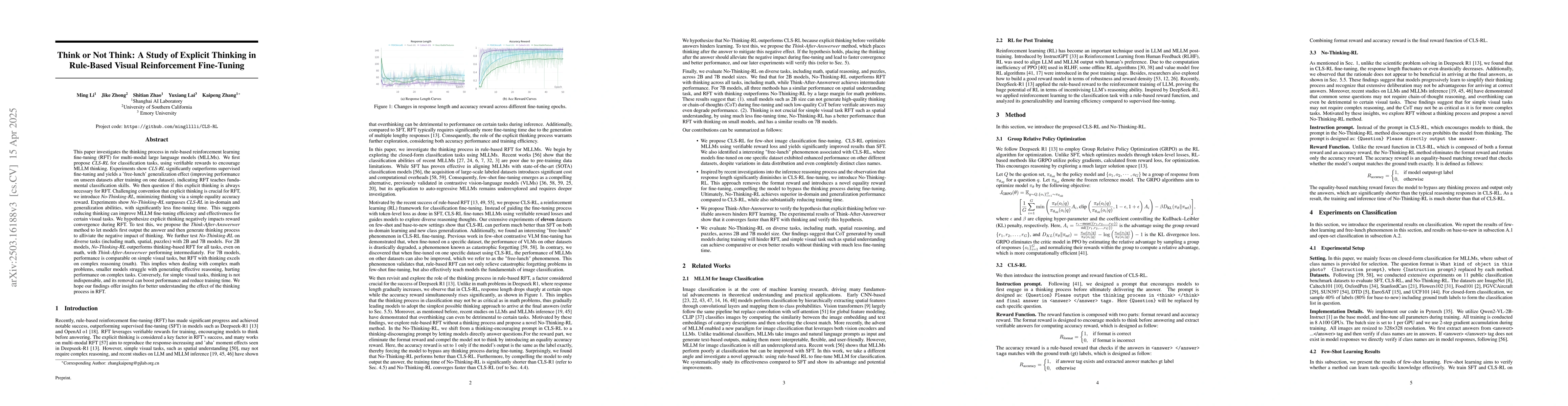 Thumbnail for CLS-RL: Image Classification with Rule-Based Reinforcement Learning