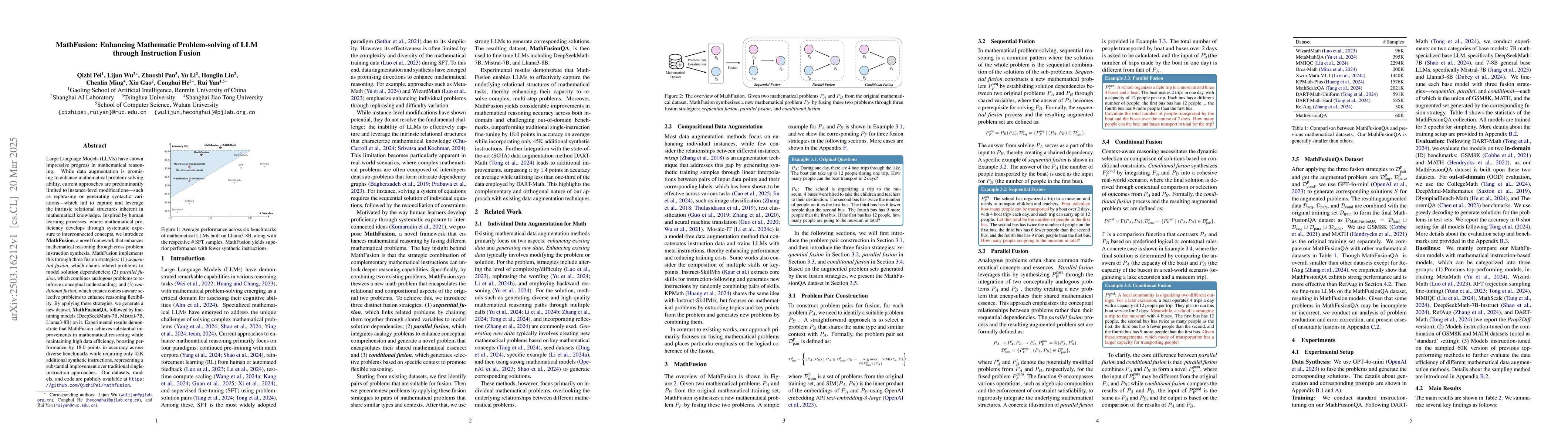 Thumbnail for MathFusion: Enhancing Mathematic Problem-solving of LLM through
  Instruction Fusion