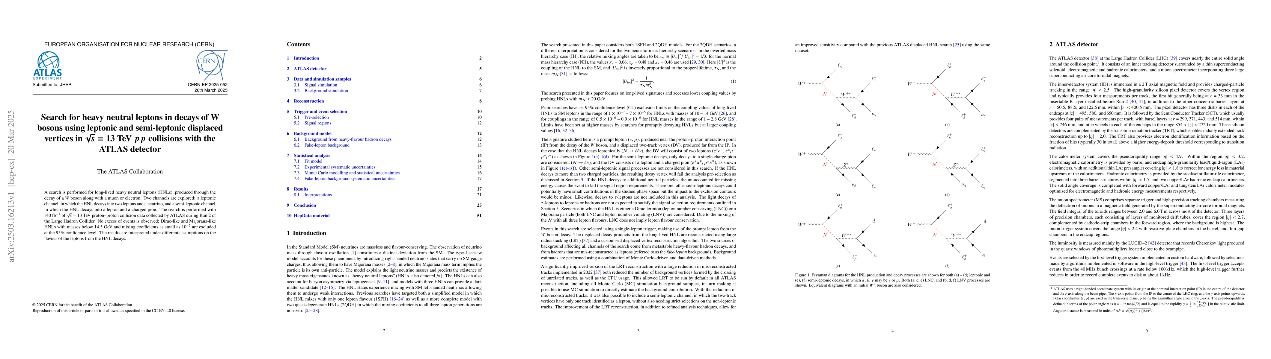 Thumbnail for Search for heavy neutral leptons in decays of W bosons using leptonic
  and semi-leptonic displaced vertices in $\sqrt{s} = 13$ TeV $pp$ collisions
  with the ATLAS detector