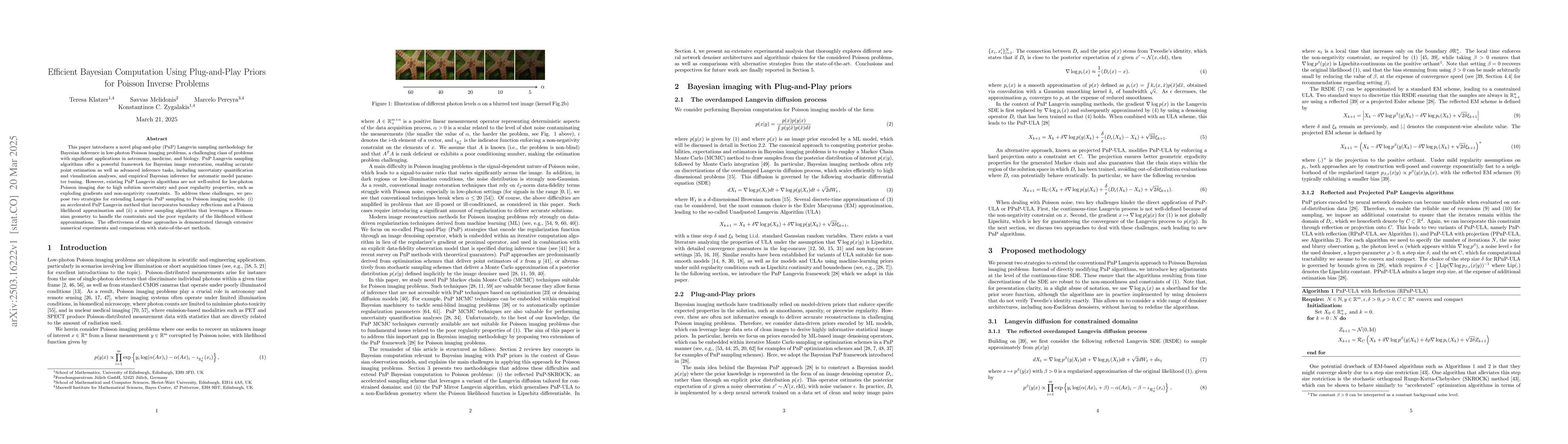 Thumbnail for Efficient Bayesian Computation Using Plug-and-Play Priors for Poisson
  Inverse Problems
