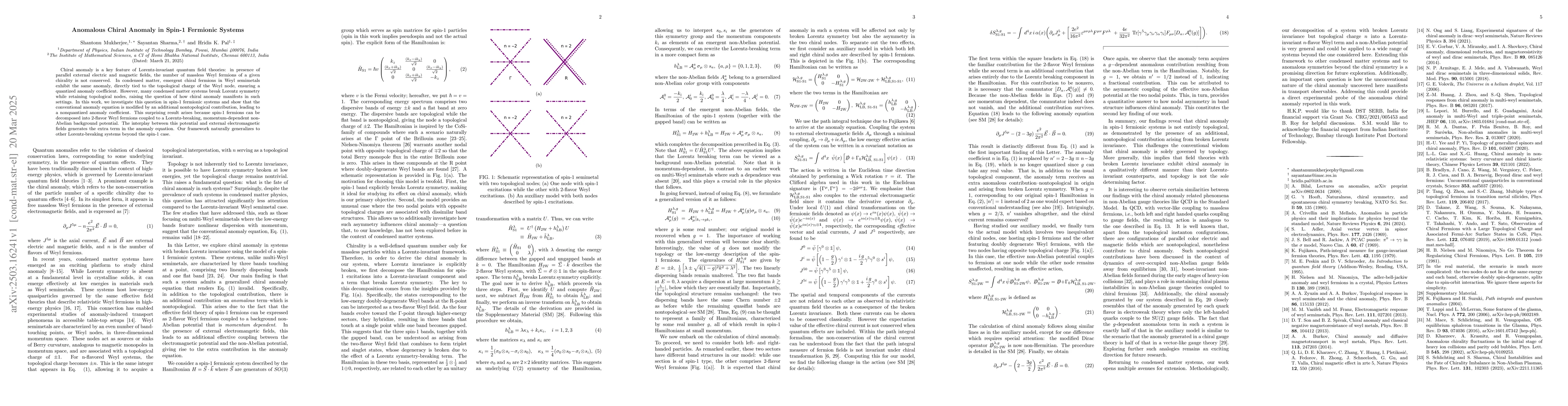 Thumbnail for Anomalous Chiral Anomaly in Spin-1 Fermionic Systems