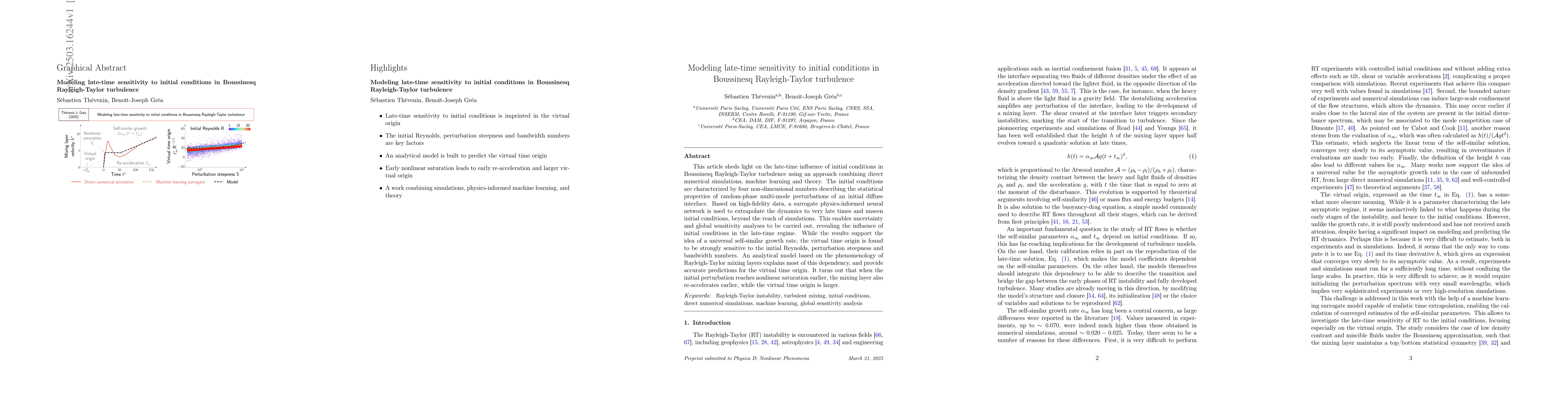 Thumbnail for Modeling late-time sensitivity to initial conditions in Boussinesq
  Rayleigh-Taylor turbulence