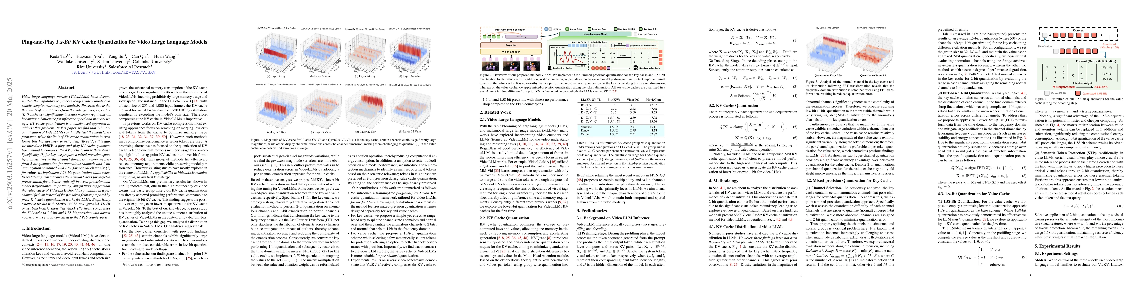 Thumbnail for Plug-and-Play 1.x-Bit KV Cache Quantization for Video Large Language
  Models