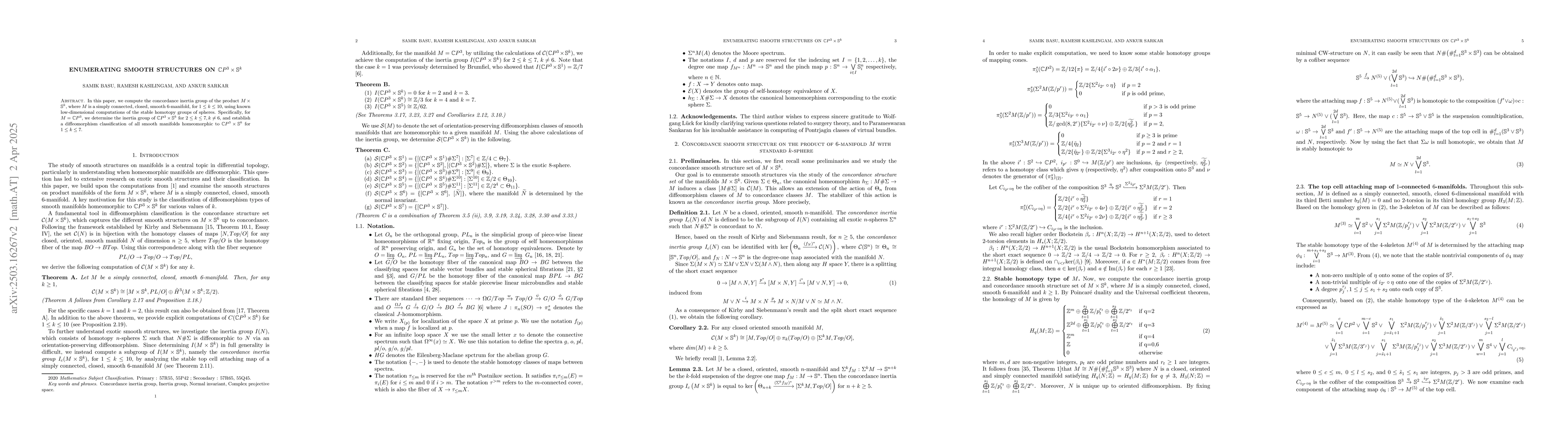 Thumbnail for Inertia Groups and Diffeomorphism Classification of Smooth Structures on
  $\mathbb{C}P^3\times\mathbb{S}^k$