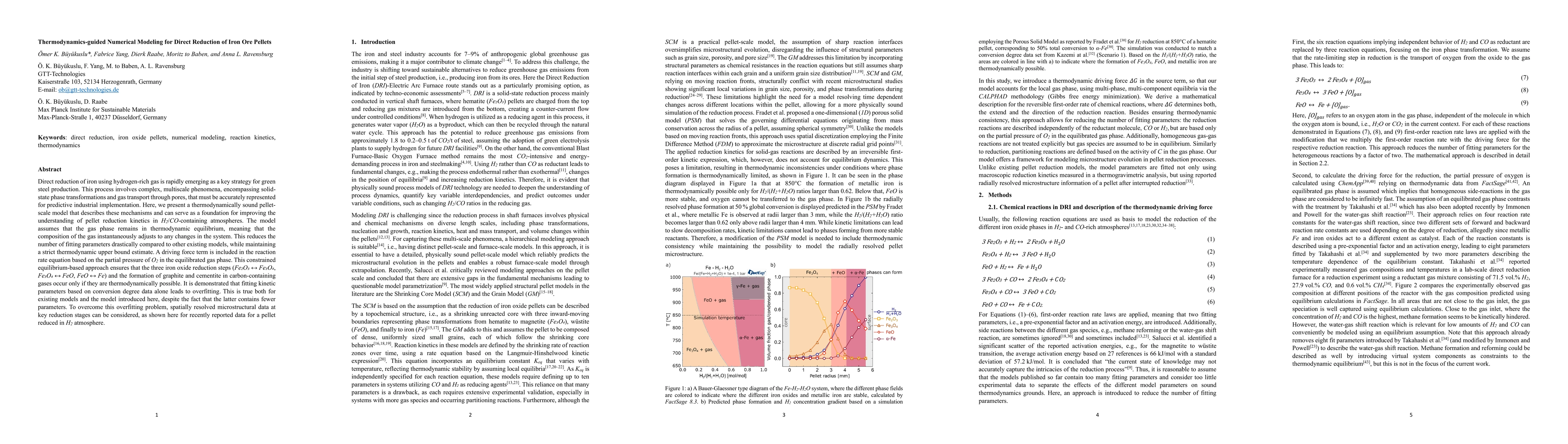 Thumbnail for Thermodynamics-guided Numerical Modeling for Direct Reduction of Iron
  Ore Pellets