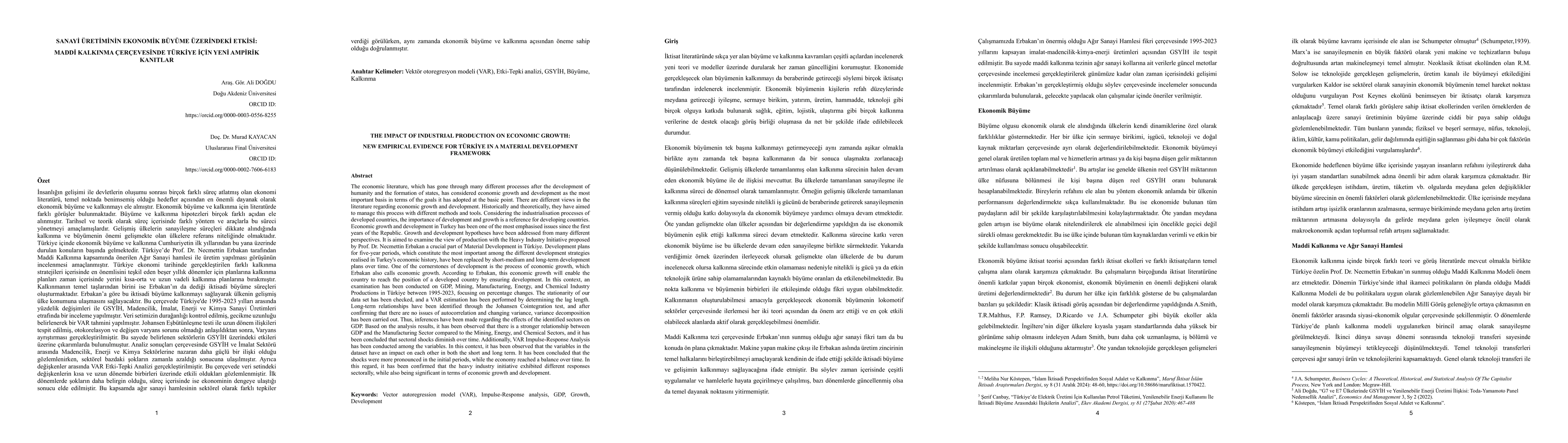 Thumbnail for The Impact Of Industrial Production On Economic Growth: New Empirical
  Evidence For Turkiye In A Material Development Framework