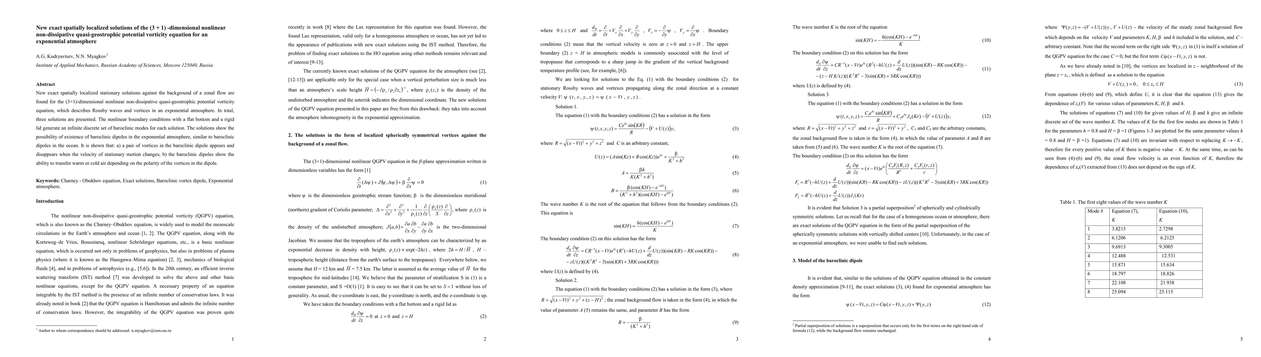 Thumbnail for New exact spatially localized solutions of the (3 + 1) -dimensional
  nonlinear non-dissipative quasi-geostrophic potential vorticity equation for
  an exponential atmosphere