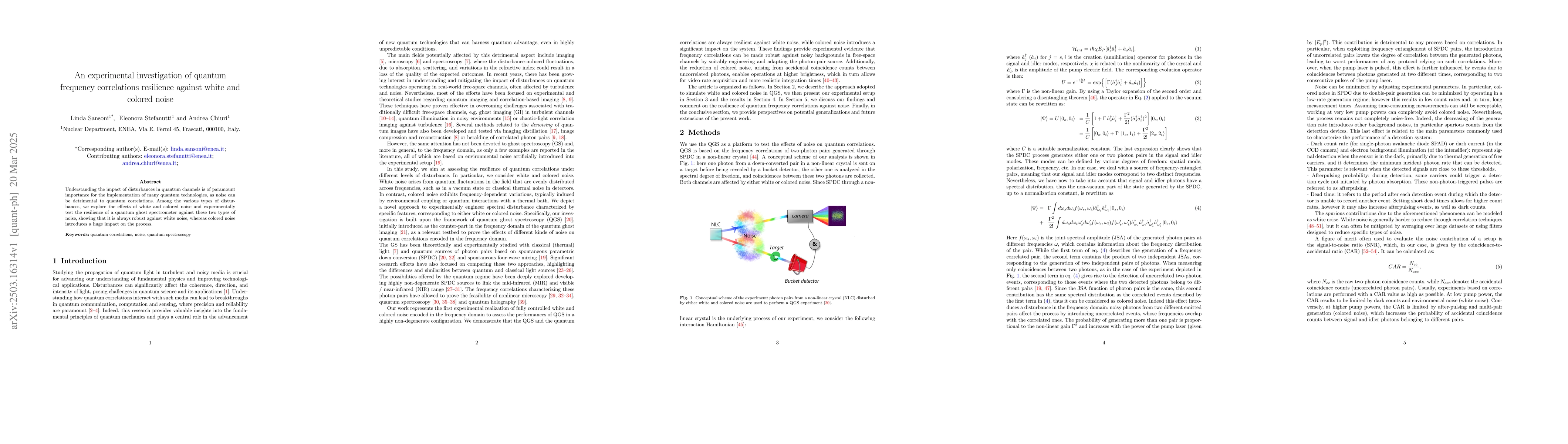 Thumbnail for An experimental investigation of quantum frequency correlations
  resilience against white and colored noise