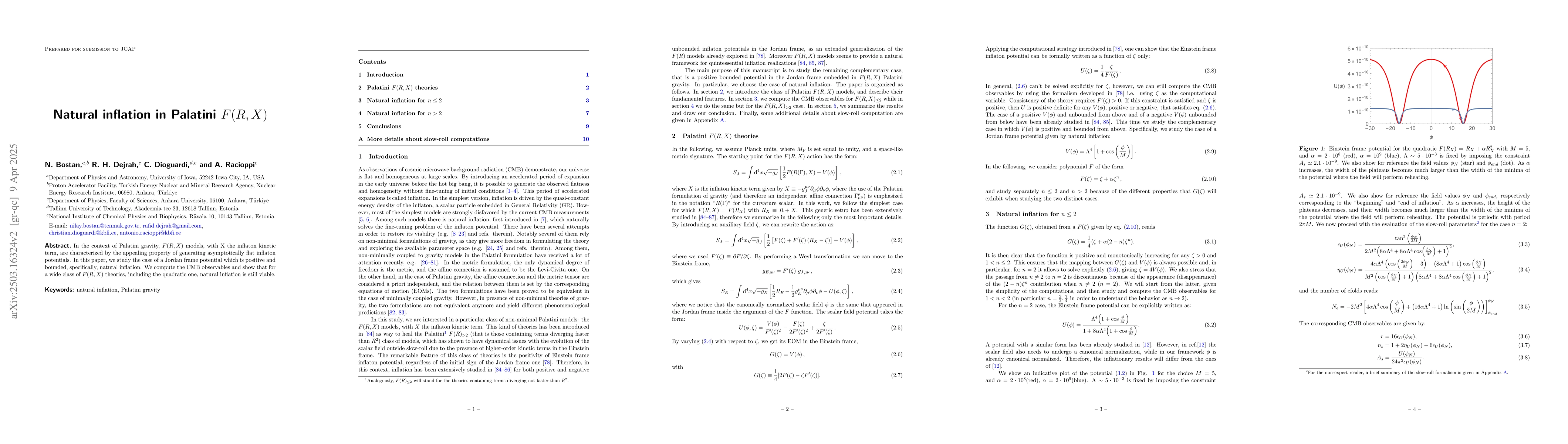Thumbnail for Natural inflation in Palatini $F(R,X)$