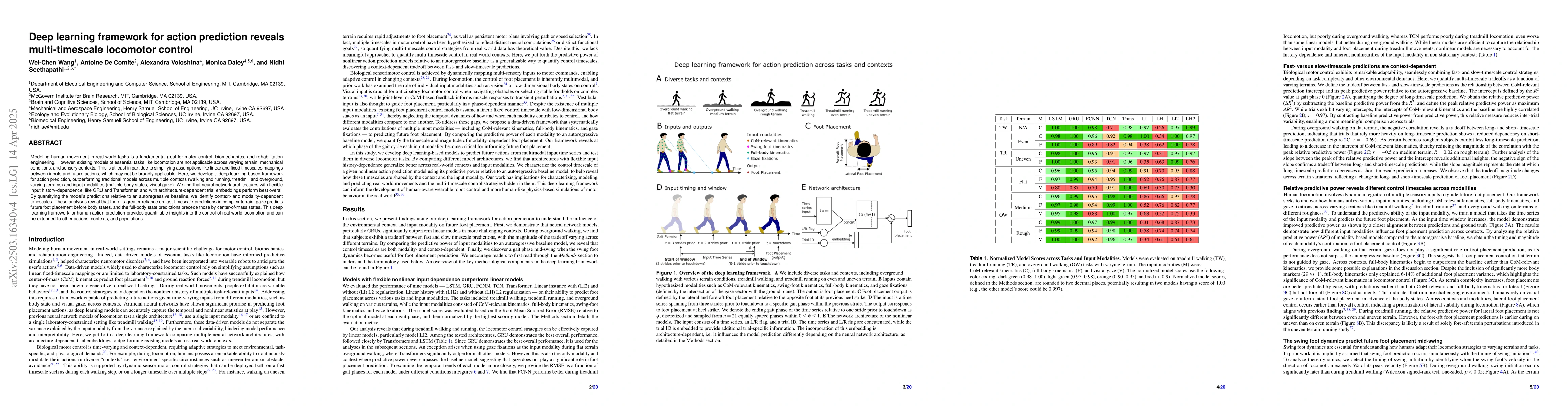 Thumbnail for Deep learning framework for action prediction reveals multi-timescale
  locomotor control