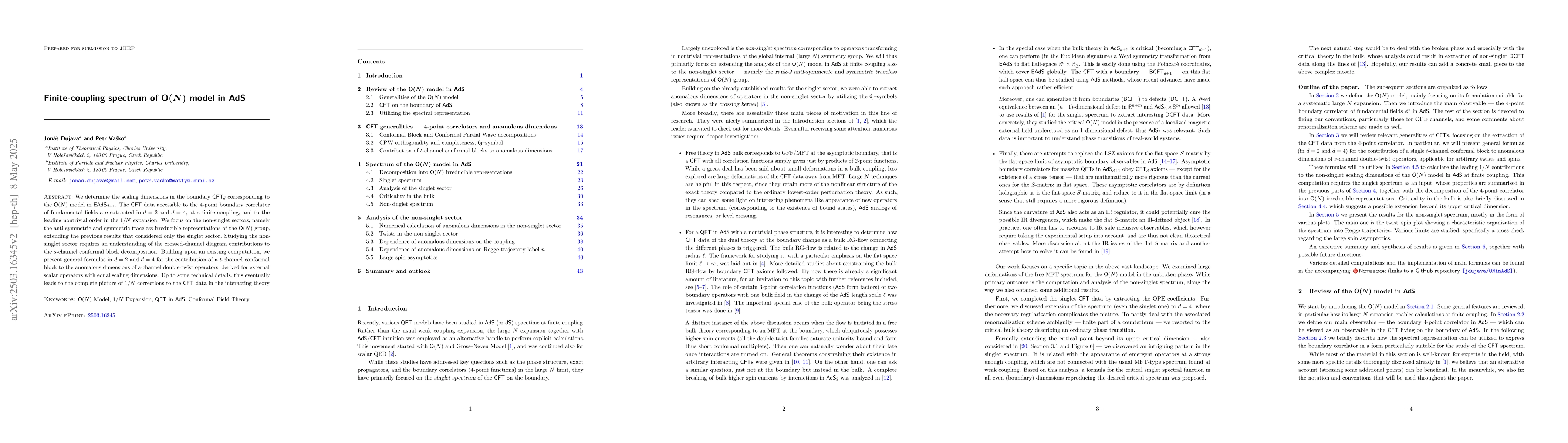 Thumbnail for Finite-coupling spectrum of O(N) model in AdS